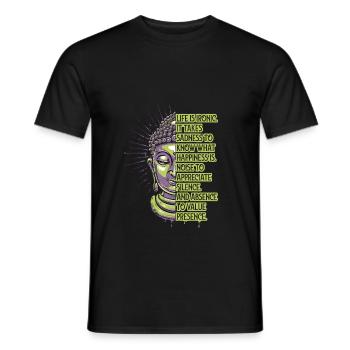 Méditation Citation bouddhisme Bouddha inspirant - T-shirt homme - noir - Devant - AI Model Male 178 light (178cm)