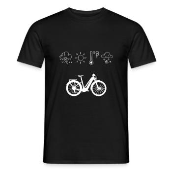 E bike wetter Jahreszeit Fahren ebike e-bike - Männer T-Shirt - Schwarz - Vorne - AI Model Male 178 light (178cm)