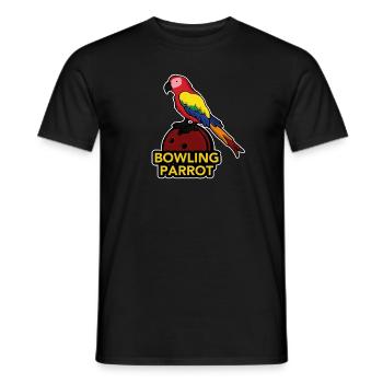 Bird Parrot On Bowling Ball Cone Gift - Men's T-Shirt - black - Front - AI Model Male 178 light (178cm)