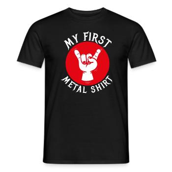 Mon premier t-shirt en métal. Mon premier tee-shirt en métal. - T-shirt homme - noir - Devant - AI Model Male 178 light (178cm)