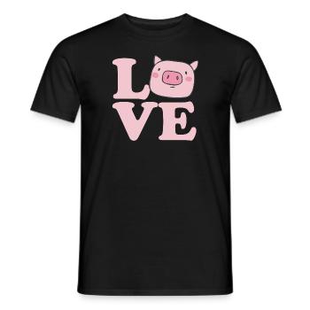 I Love Pigs - Men's T-Shirt - black - Front - AI Model Male 178 light (178cm)