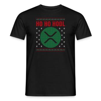 Ho Ho Hodl XRP I Ugly Christmas Xmas Ripple - T-shirt homme - noir - Devant - AI Model Male 178 light (178cm)