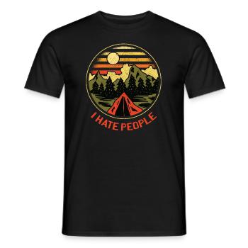 I hate people Camping Van Womo Tshirt Gift - Men's T-Shirt - black - Front - AI Model Male 178 light (178cm)