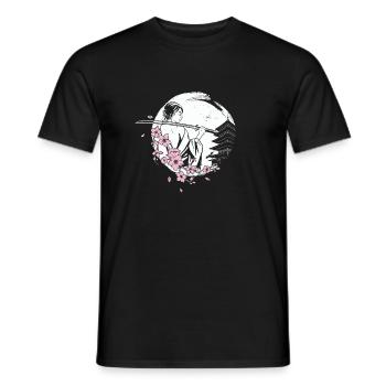 Japanese samurai with cherry blossoms and sakura - Men's T-Shirt - black - Front - AI Model Male 178 light (178cm)