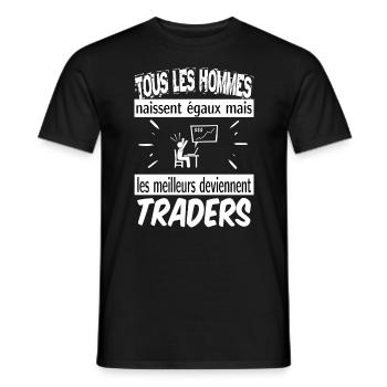 traders - T-shirt homme - noir - Devant - AI Model Male 178 light (178cm)