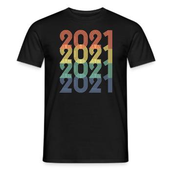 Cool Retro 2021, 2 Jahre alt, 2. Geburtstag Kinder - Männer T-Shirt - Schwarz - Vorne - AI Model Male 178 light (178cm)