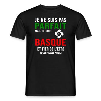 Baque pays basque parfait basque - T-shirt homme - noir - Devant - AI Model Male 178 light (178cm)