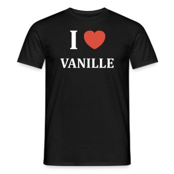 i love vanille - T-shirt homme - noir - Devant - AI Model Male 178 light (178cm)