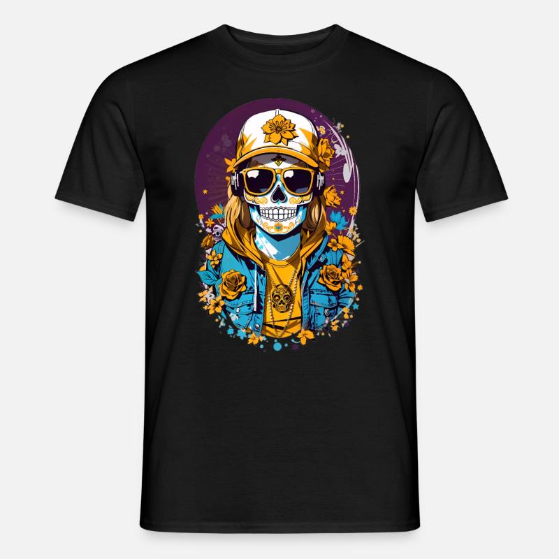 Zucker Schädel - Männer T-Shirt - Schwarz