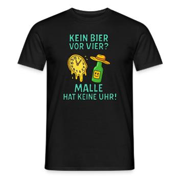Malle Shirt Saufurlaub Party Kein Bier Vor Vier - Männer T-Shirt - Schwarz - Vorne - AI Model Male 178 light (178cm)