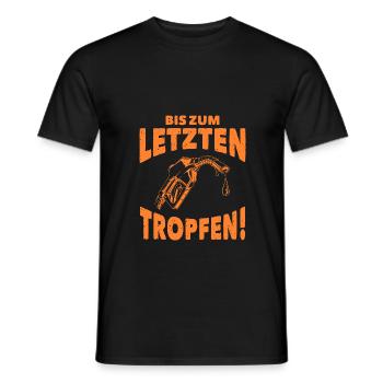 Bis zum letzten Tropfen - orange - Männer T-Shirt - Schwarz - Vorne - AI Model Male 178 light (178cm)