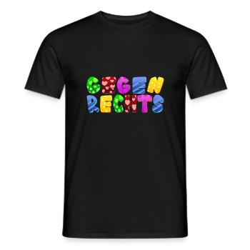 AfD stoppen gegen rechts Demokratie Vielfalt links - Männer T-Shirt - Schwarz - Vorne - AI Model Male 178 light (178cm)
