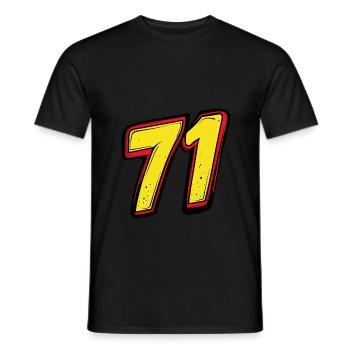 71 Zahl Comic - Männer T-Shirt - Schwarz - Vorne - AI Model Male 178 light (178cm)