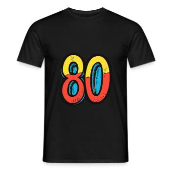 80 Number Comic - Men's T-Shirt - black - Front - AI Model Male 178 light (178cm)
