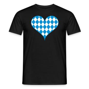 Cadeaux coeur bleu bavarois cadeau d'amour à la maison - T-shirt homme - noir - Devant - AI Model Male 178 light (178cm)