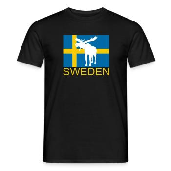 Sweden Schweden Land Elch Geschenkidee - Männer T-Shirt - Schwarz - Vorne - AI Model Male 178 light (178cm)