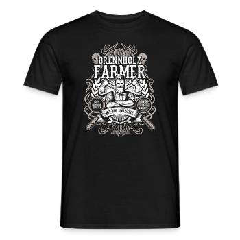 Holzfäller T Shirt Brennholzfarmer - Männer T-Shirt - Schwarz - Vorne - AI Model Male 178 light (178cm)