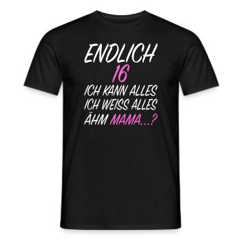 16.Geburtstag Geschenkidee Level 16 - Männer T-Shirt - Schwarz - Vorne - AI Model Male 178 light (178cm)