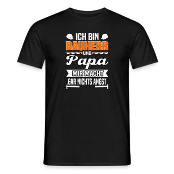 Ich bin Bauherr Und Papa Mir Macht Garnichts Angst - Männer T-Shirt - Schwarz - Vorne - AI Model Male 178 light (178cm)
