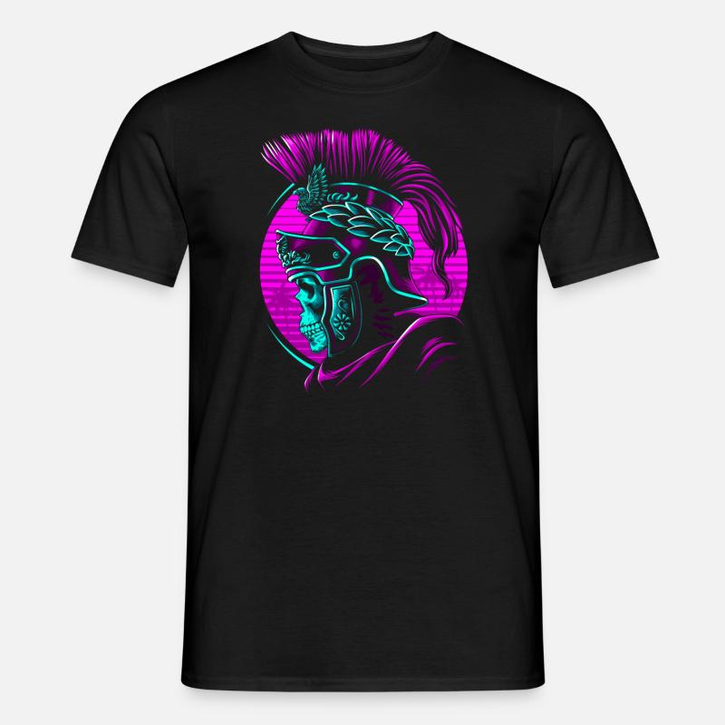 Retro römischer Schädel - Männer T-Shirt - Schwarz