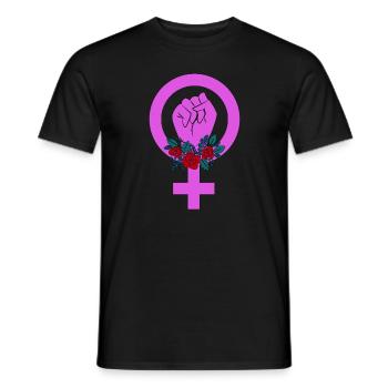 Girl Power Fist Women's Day Feminism Feminist - Men's T-Shirt - black - Front - AI Model Male 178 light (178cm)
