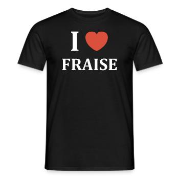 i love Fraise - T-shirt homme - noir - Devant - AI Model Male 178 light (178cm)
