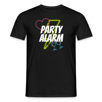| d’alarme de fête Chemise de fête | Chemise pour les fêtes - T-shirt homme - noir - Devant - AI Model Male 178 light (178cm)