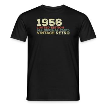 1956 Born Vintage 1956 Retro Geburtstagsgeschenk - Männer T-Shirt - Schwarz - Vorne - AI Model Male 178 light (178cm)