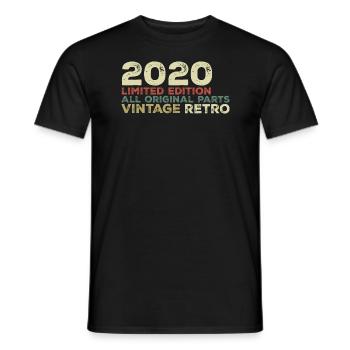 2020 Born Vintage Birthday Gift 2020 Retro - Men's T-Shirt - black - Front - AI Model Male 178 light (178cm)