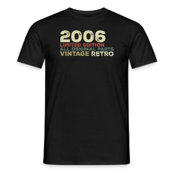2006 né cadeau d’anniversaire vintage 2006 Retro - T-shirt homme - noir - Devant - AI Model Male 178 light (178cm)