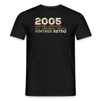 2005 né cadeau d’anniversaire vintage 2005 Retro - T-shirt homme - noir - Devant - AI Model Male 178 light (178cm)