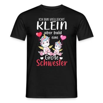 Je suis petite mais bientôt une grande sœur - T-shirt homme - noir - Devant - AI Model Male 178 light (178cm)