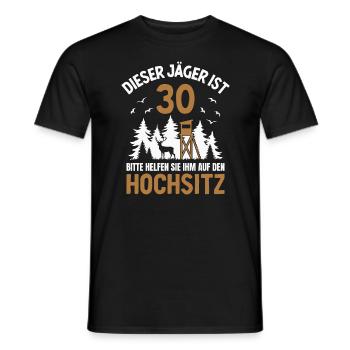 30. Geburtstag Jäger 30 Jahre Jagd Hochsitz - Männer T-Shirt - Schwarz - Vorne - AI Model Male 178 light (178cm)