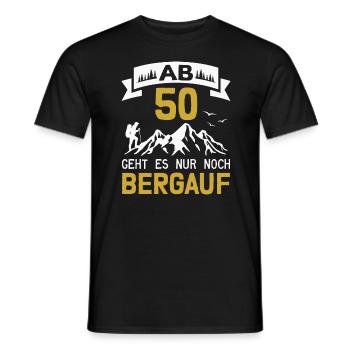 50. Geburtstag Bergsteiger Wanderer Berge Wandern - Männer T-Shirt - Schwarz - Vorne - AI Model Male 178 light (178cm)
