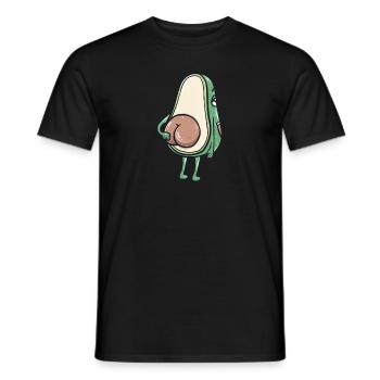 Funny Avocado Butt Apparel - Cadeau mignon Vegan - T-shirt homme - noir - Devant - AI Model Male 178 light (178cm)