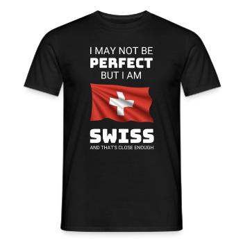 Je ne suis peut-être pas parfait, mais je suis suisse - T-shirt homme - noir - Devant - AI Model Male 178 light (178cm)