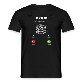 Les crêpes m'appellent il faut que j'y aille - T-shirt homme - noir - Devant - AI Model Male 178 light (178cm)