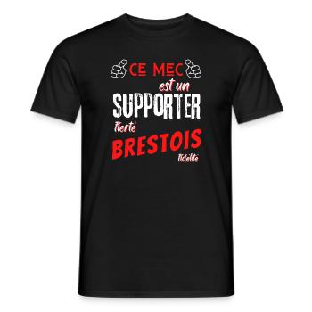 Brest Football supporter Brestois fier foot Club - T-shirt homme - noir - Devant - AI Model Male 178 light (178cm)