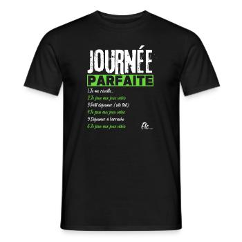 Journée parfaite de gamer jeux vidéo gaming humour - T-shirt homme - noir - Devant - AI Model Male 178 light (178cm)