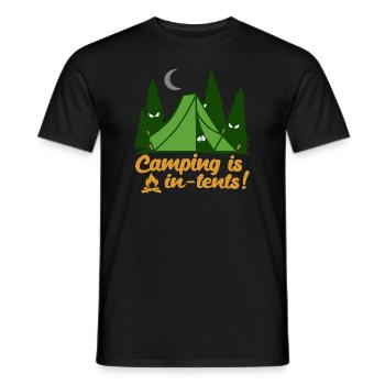 Camping Is In Tents Funny - Men's T-Shirt - black - Front - AI Model Male 178 light (178cm)