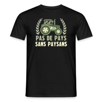 pas de pays sans paysans - T-shirt homme - noir - Devant - AI Model Male 178 light (178cm)