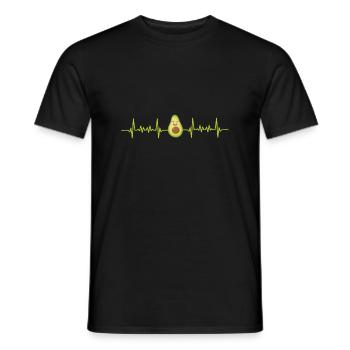 The beat of the heart is avocado, it is ADVOCAT - Men's T-Shirt - black - Front - AI Model Male 178 light (178cm)
