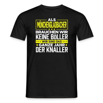 MÖNCHENGLADBACHER- Böller - Männer T-Shirt - Schwarz - Vorne - AI Model Male 178 light (178cm)
