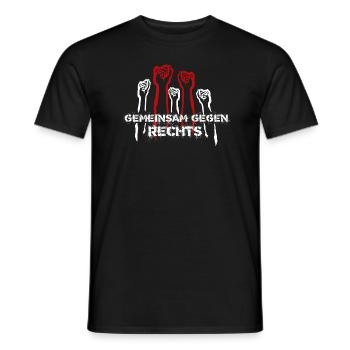 Together against right - Men's T-Shirt - black - Front - AI Model Male 178 light (178cm)