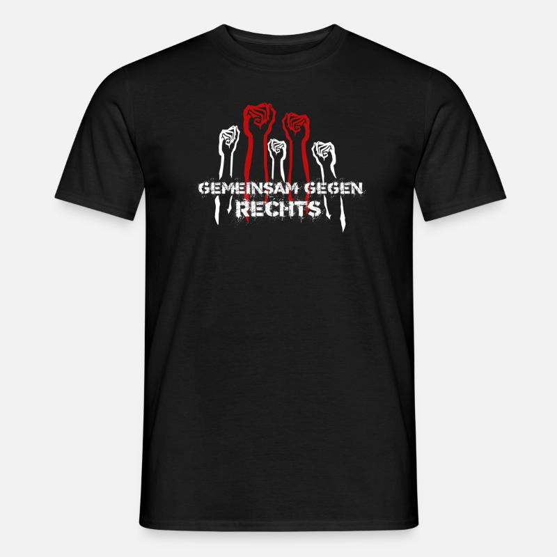 Gemeinsam gegen Rechts - Männer T-Shirt - Schwarz
