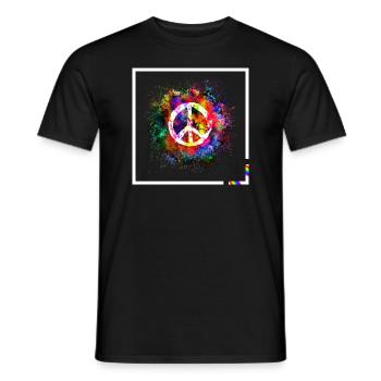 Harmonie Peace Symbol Hippie Frieden Freiheit Lieb - Männer T-Shirt - Schwarz - Vorne - AI Model Male 178 light (178cm)