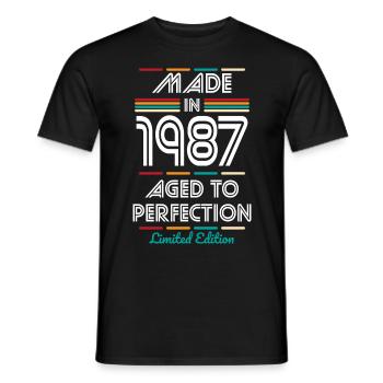 35th Birthday - Made in 1987 - Men's T-Shirt - black - Front - AI Model Male 178 light (178cm)
