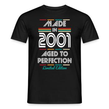 21st Birthday - Made in 2001 - Men's T-Shirt - black - Front - AI Model Male 178 light (178cm)