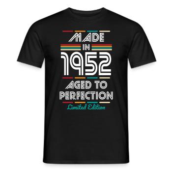 70th Birthday - Made in 1952 - Men's T-Shirt - black - Front - AI Model Male 178 light (178cm)