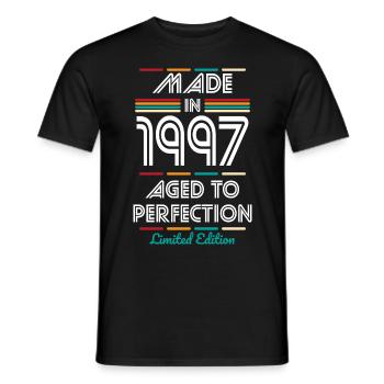 25th Birthday - Made in 1997 - Men's T-Shirt - black - Front - AI Model Male 178 light (178cm)